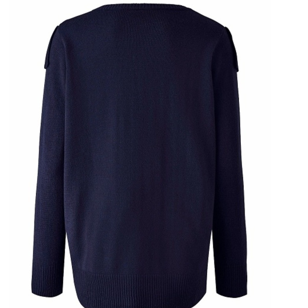 SIMPLY BE CAPSULE RUFFLE KNIT SWEATER - NAVY SIZE LARGE (NEW WITH TAGS) A17 - Picture 2 of 5